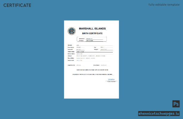 Marshallinseln Geburtsurkunde (Word- und PDF-Beispiel)